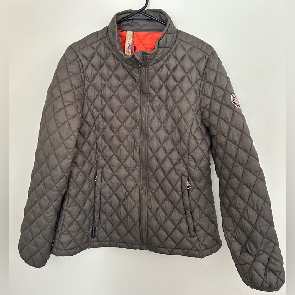 Madden Girl Quilted Gray/Brown Jacket Size XL